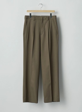 ssstein Straight Trousers 2/90 25AW 羊毛华达呢单褶直筒西装裤