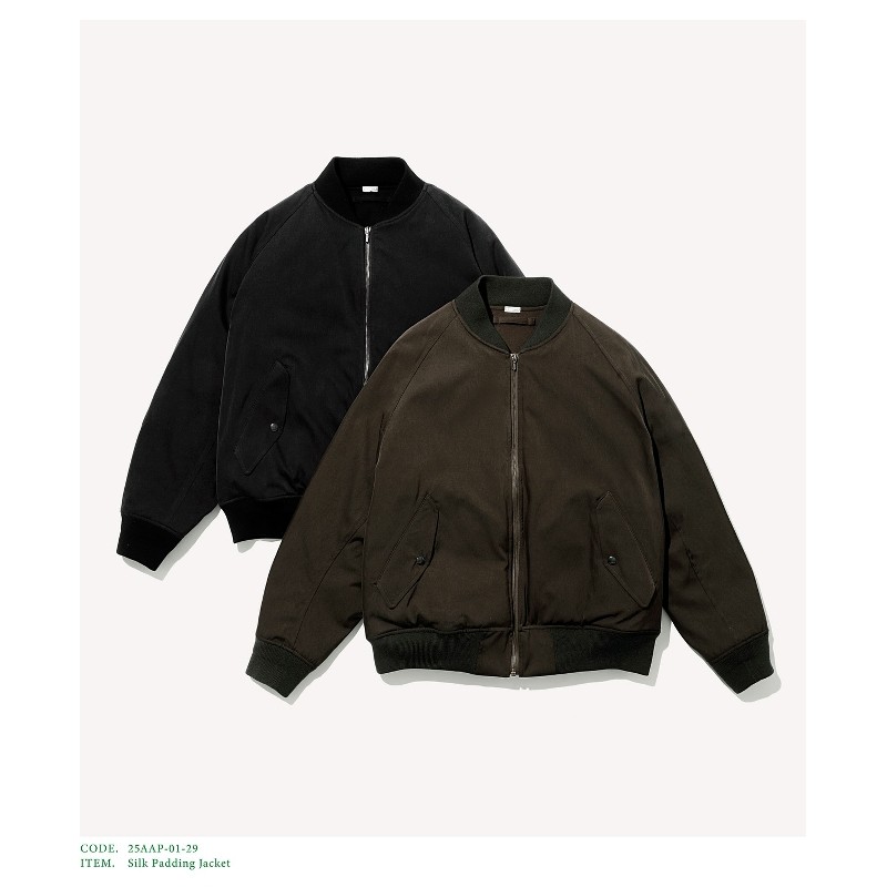 A.PRESSE Silk Padding Jacket 25AW 真丝内里中棉拉链棉服夹克