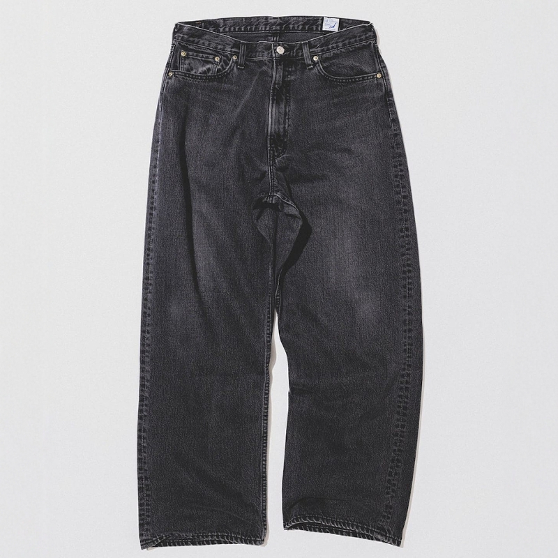 orSlowBEAMS联名水洗黑色牛仔裤