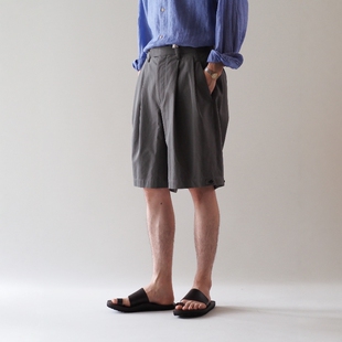 MAATEE&SONS SHORT TROUSER Nume GABA 26SS 华达呢宽松打褶短裤