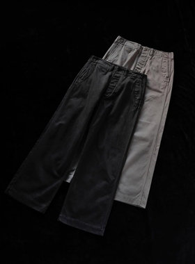 T.T LOT.202 ENGINEER TROUSERS 25AW 复古柿染泥染宽松工装长裤