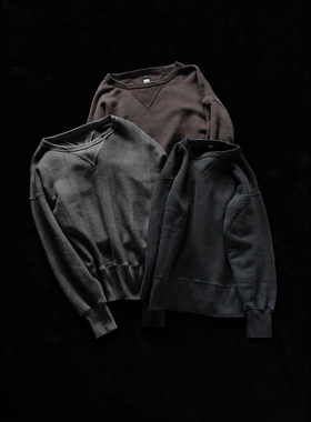 T.T Taigatakahashi Sweat Shirt 25AW 复古泥墨染手绘圆领卫衣