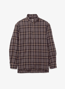 nonnative MARINER SHIRT JACKET 25AW 格纹法兰绒半拉链衬衫夹克