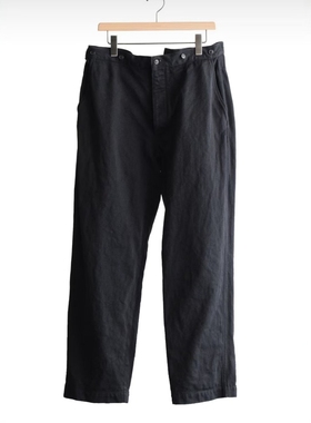 COMOLI Black denim overpants 26SS 黑色牛仔布纽扣宽松牛仔裤