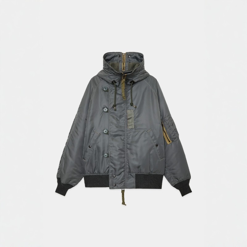 MARKA NYLON TWILL N-2B JACKET 24AW 复古连帽尼龙棉服空军夹克