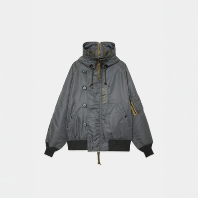 MARKA复古连帽尼龙棉服空军夹克