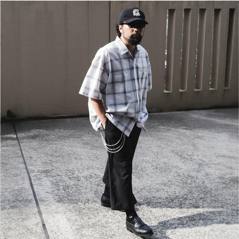 COOTIE T/C Sucker Ombre Check Shirt 25SS 泡泡纱格纹短袖衬衫