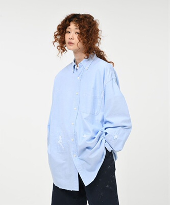 BEAMSBOWWOW破坏做旧牛津衬衫