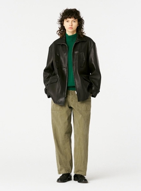 HERILL Lamb Naked Jacket 25AW 复古羊羔皮口袋宽松皮衣夹克