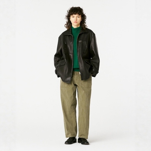 Jacket HERILL Lamb Naked 复古羊羔皮口袋宽松皮衣夹克 25AW