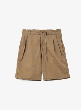 nonnative DWELLER EASY SHORTS TWILL 26SS棉麻混纺染色双褶短裤