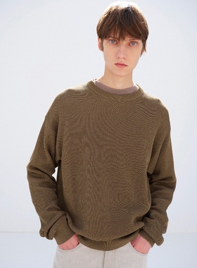 AURALEE FLAT YARN RIB KNIT P/O 26SS 棉质双罗纹宽松套头针织衫