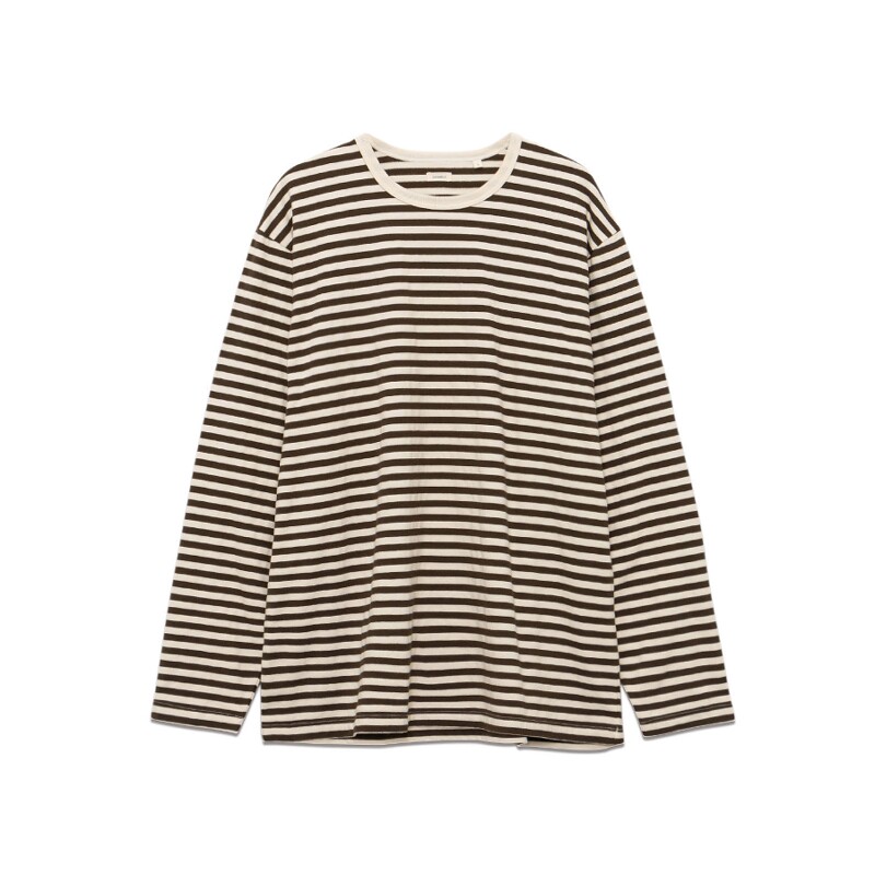 nanamica COOLMAX Stripe Jersey L/S Tee 25AW 混纺条纹长袖T恤 - 实物图
