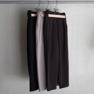 BATONER复古混纺单褶运动长裤