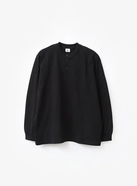 blurhms ROOTSTOCK Classic Henley L/S T 24AW日产亨利领长袖T恤
