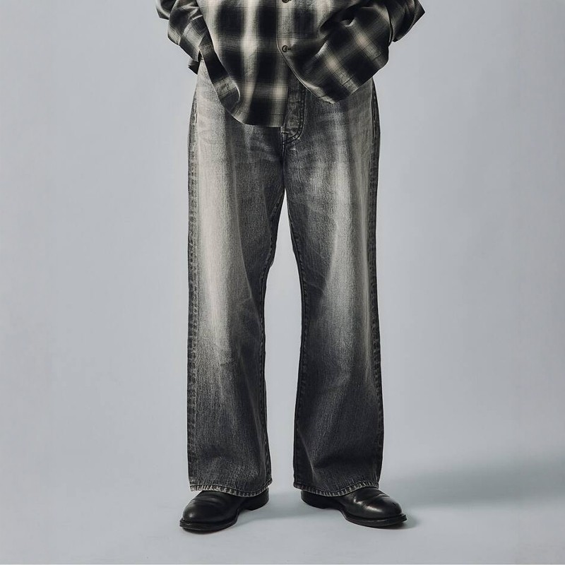 J.S.Homestead denim wide 5p 25SS 复古冈山直筒宽松五袋牛仔裤