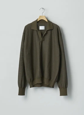 ssstein Slub Cotton Knit Skipper LS 26SS棉尼混纺船长领针织衫