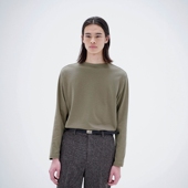 LUSTER 25AW PLAITING AURALEE BOAT NECK 长绒匹马棉船领长袖 T恤