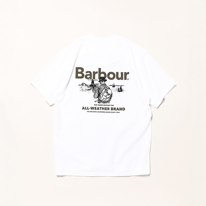 Barbour复古背后印花短袖T恤