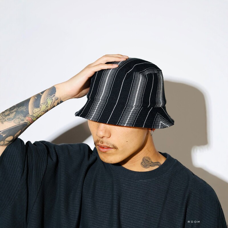 COOTIE DOBBY CHAIN STRIPE BUCKET HAT 26SS 复古条纹渔夫帽