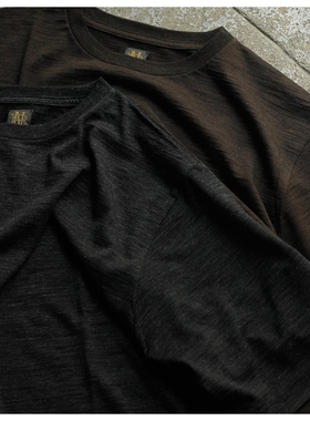 BATONER WOOL CREW NECK T-SHIRT 25AW 精梳纯羊毛宽松短袖T恤