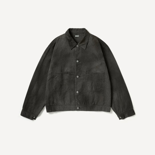 A.PRESSE Chambray Work Jacket 26SS做旧黑色水洗青年布工装夹克