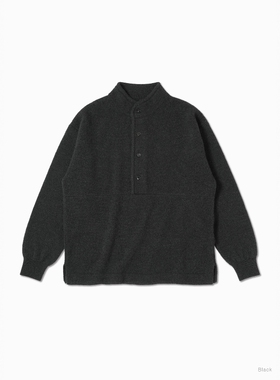 BATONER BLUEFACE SNAP PULLOVER 25AW 英产羊毛针织半扣套头卫衣