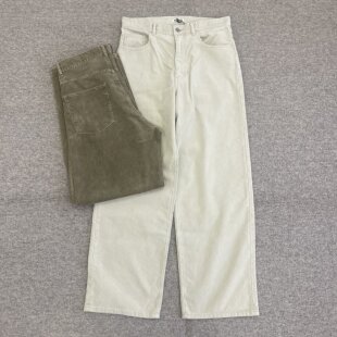 现货 AURALEE CORDUROY WIDE 5P PANTS 25SS埃及棉蜡染灯芯绒长裤