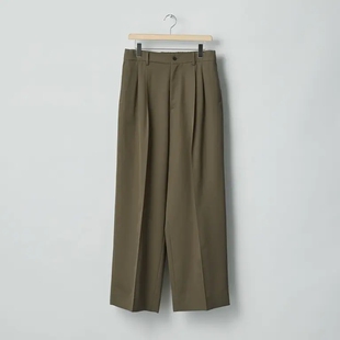 ssstein Easy Long Wide Trousers 26SS羊毛华达呢双宽松褶西装裤