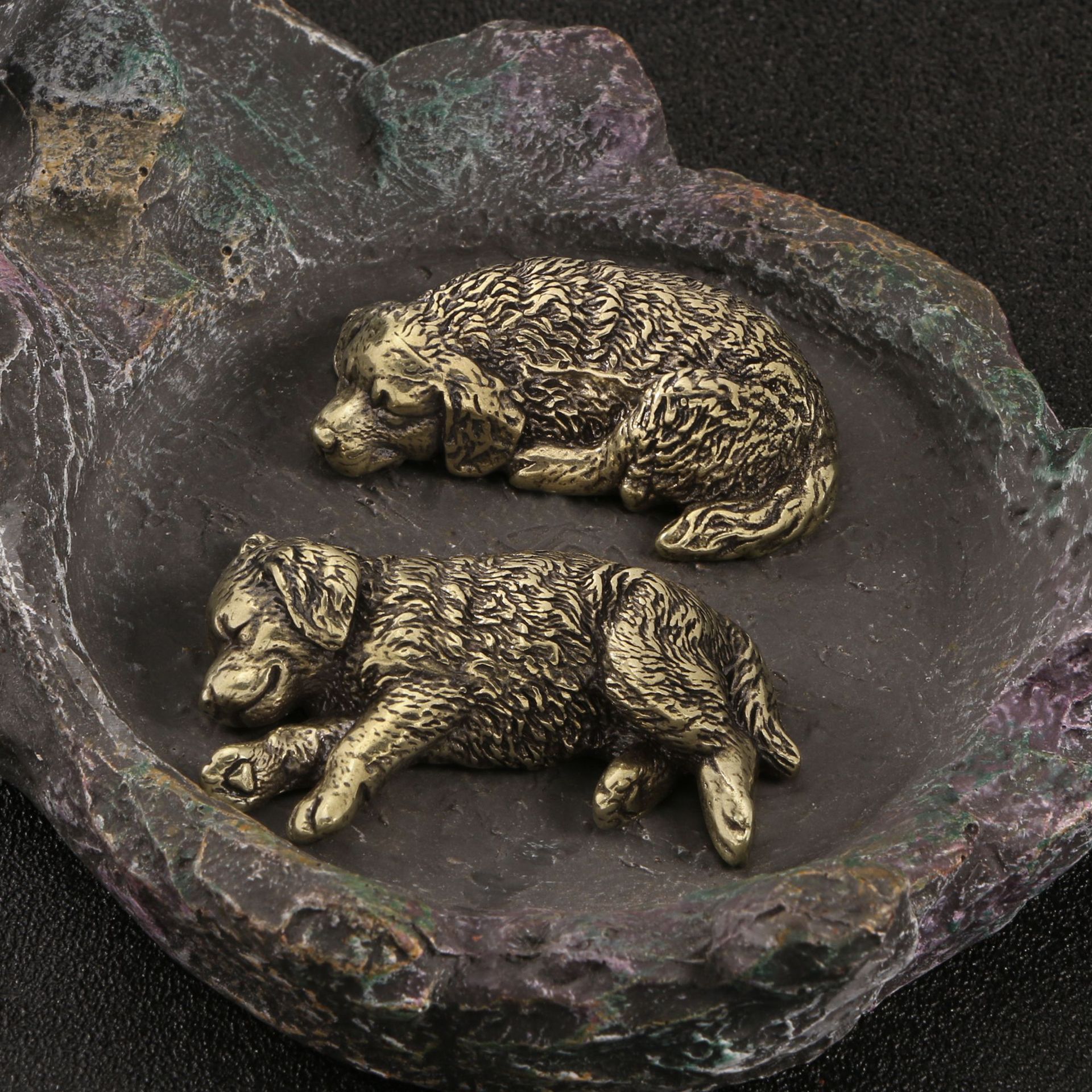 跨境小金毛狗狗黄铜摆件黄金猎犬寻回犬创意狗摆设装饰仿古工艺品