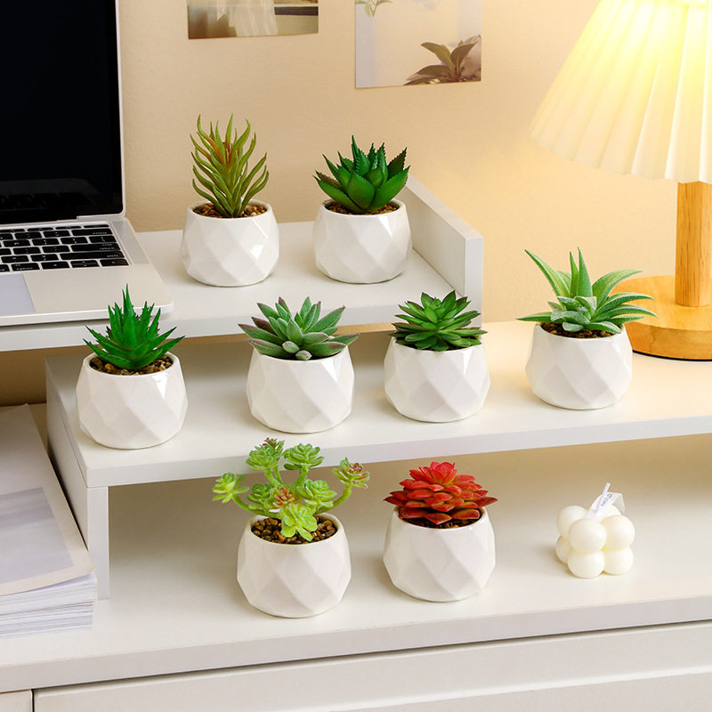 北欧仿真芦荟多肉植物仿真花盆栽假花绿植摆设办公室桌面小摆件