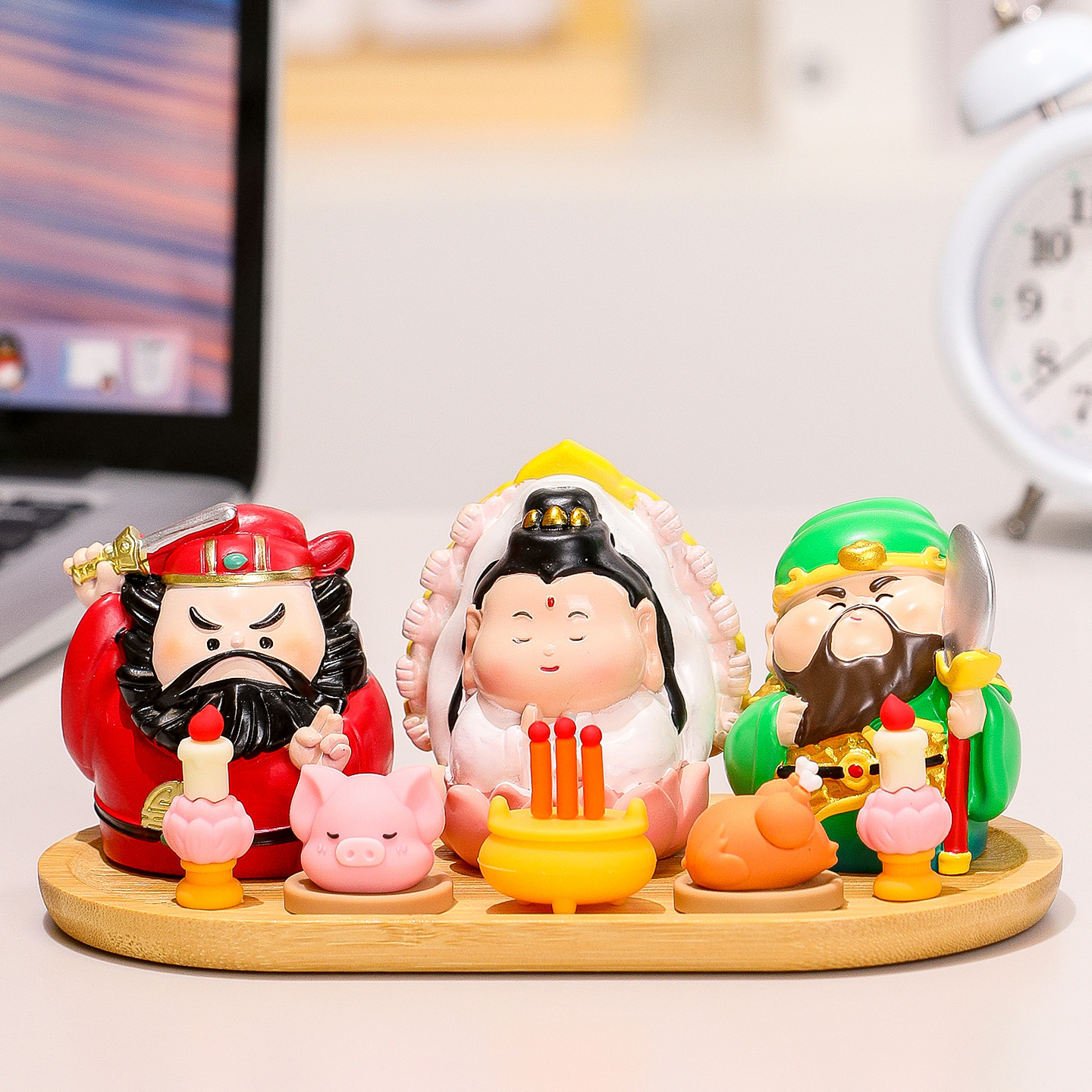 十二生肖守护神仙钟馗职场财神工位桌面贡品摆件办公桌解压装饰品