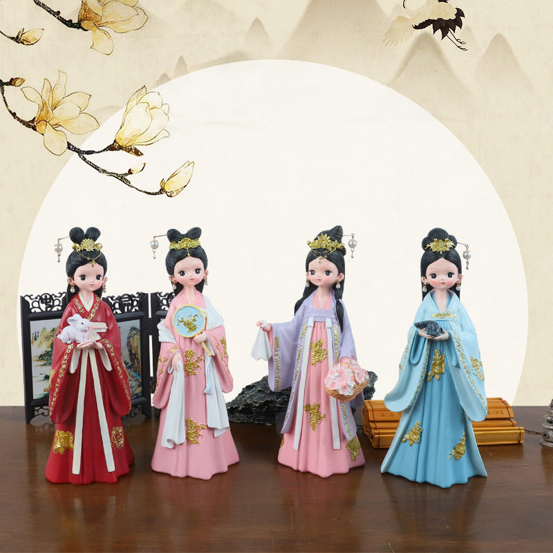汉服古风女孩摆件颜如玉家居创意可爱工艺品装饰送闺蜜礼物