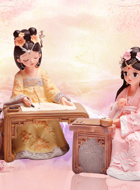 古风女孩汉服人偶摆件古装国风公主娃娃少女摆设琴棋书画生日礼物