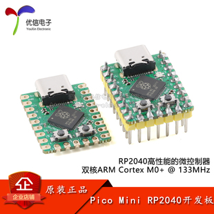 Pico RP2040开发板双核Cortex 处理器核心板系统板模块 Mini
