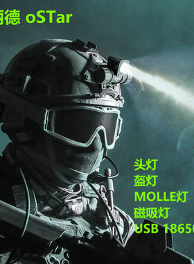 纳丽德oStar多功能组合头灯盔灯旋转磁吸可拆可充电强光户外头灯