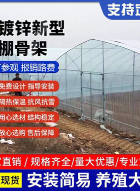 大棚骨架钢管温室定制养殖大棚蔬菜大棚连体连栋种植棚热镀锌全套