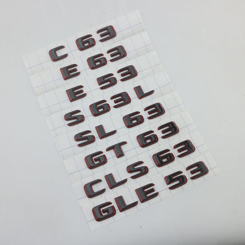 适用于奔驰黑红C63SE63S车标车贴