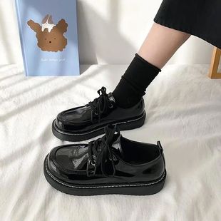 玛丽珍小皮鞋女英伦风复古冬季加绒配裙子大头鞋法式日系jk鞋子女