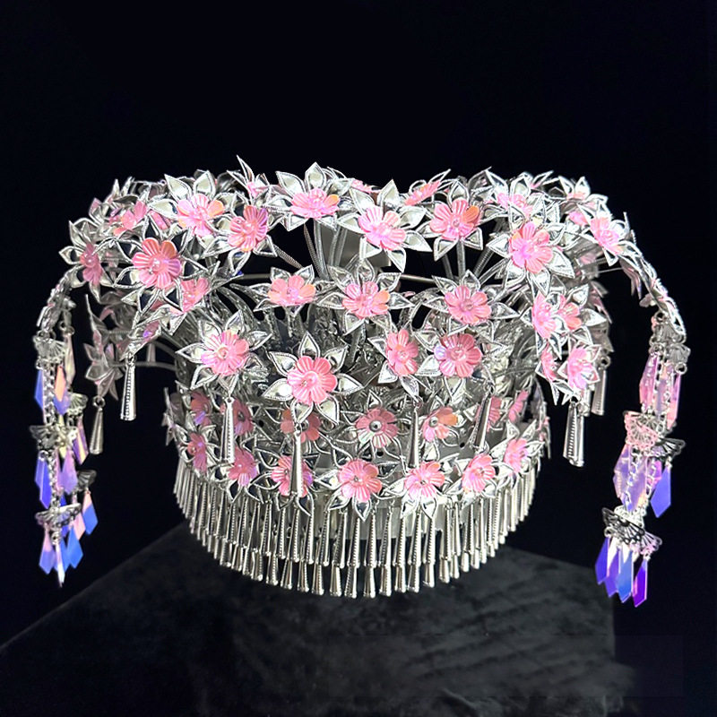 新款苗族银饰饰品项圈苗寨民族风个性舞蹈广西儿童流苏大气女装