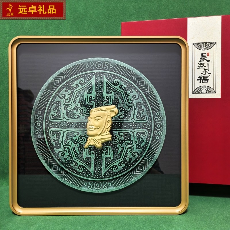 西安文创纪念品兵马俑足金摆件