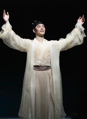 只此青绿同款入画江山图秀才公子古代书生男士汉服古典舞演出服装