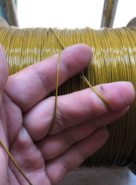 304不锈钢金黄色包胶钢丝绳穿手链旗杆广告挂灯笼遮阳网钢丝绳子