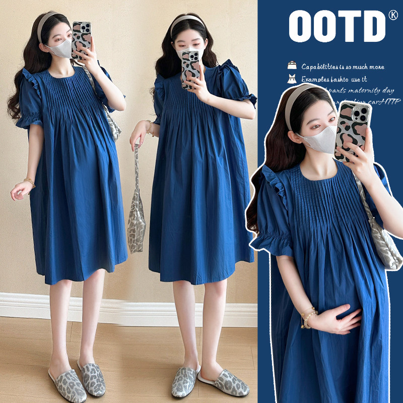 孕妇装夏季新品显瘦长裙法式温柔初恋御姐高级感孕妇连衣裙