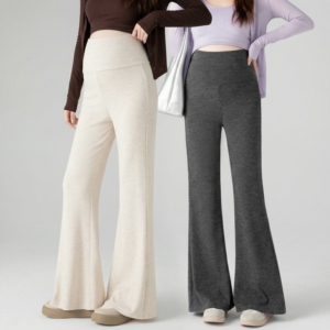 无调节带孕妇微喇叭裤春夏薄款外穿显瘦孕期裤子不勒肚子2026新款