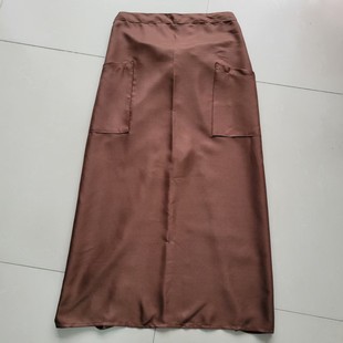 日单围裙女家用厨房专用工作服纯色系带百搭中长款 做饭围腰女