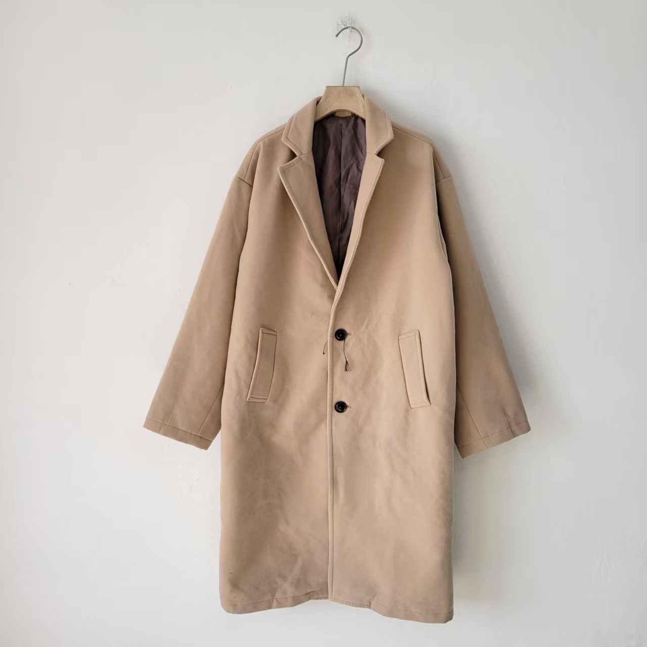 日单秋冬季通勤西装领宽松呢子外套女中长款单排扣气质百搭女大衣,女装/女士精品,汉服上装,淘宝优惠券,粉丝福利购,淘宝优惠卷