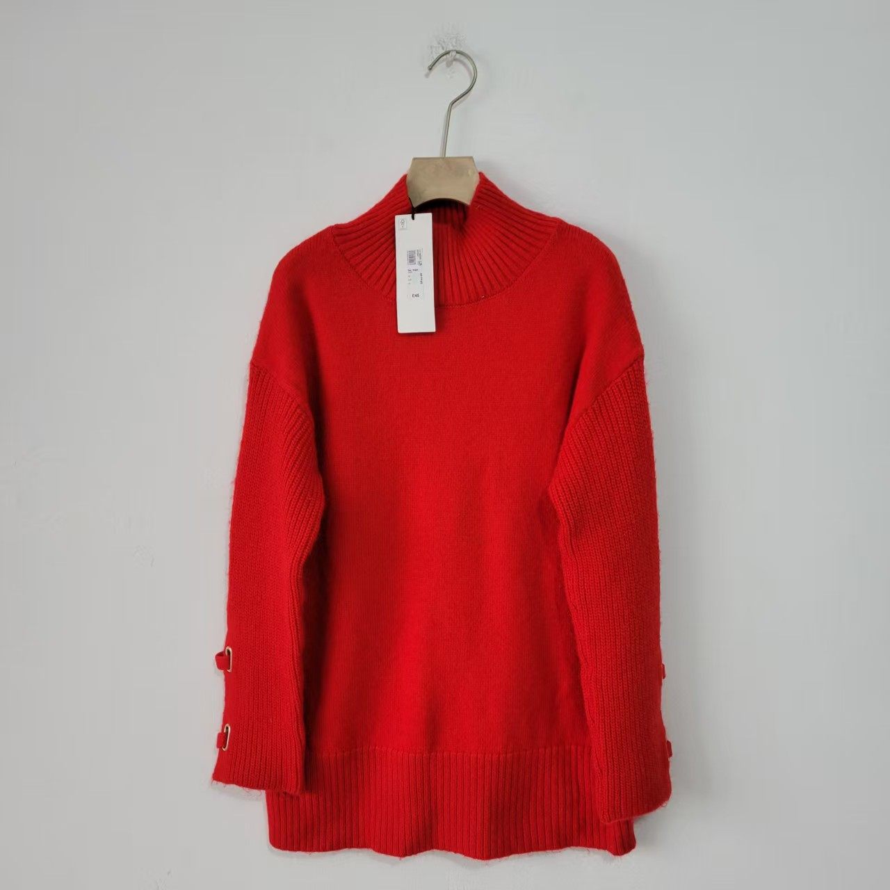 羊毛衫美式秋冬季慵懒风红色高领针织衫女宽松套头保暖时尚女毛衣,女装/女士精品,汉服上装,淘宝优惠券,粉丝福利购,淘宝优惠卷