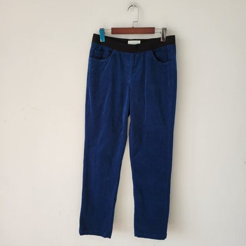 美单春季灯芯绒胖MM大码宽松休闲裤新款百搭显瘦女纯色弹力烟管裤