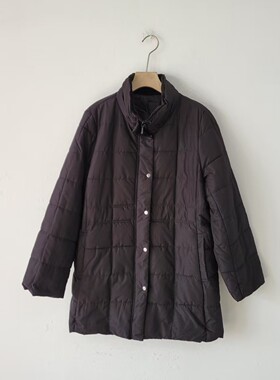 5款日系秋冬季通勤风立领棉服外套女宽松保暖中长款单排扣棉衣